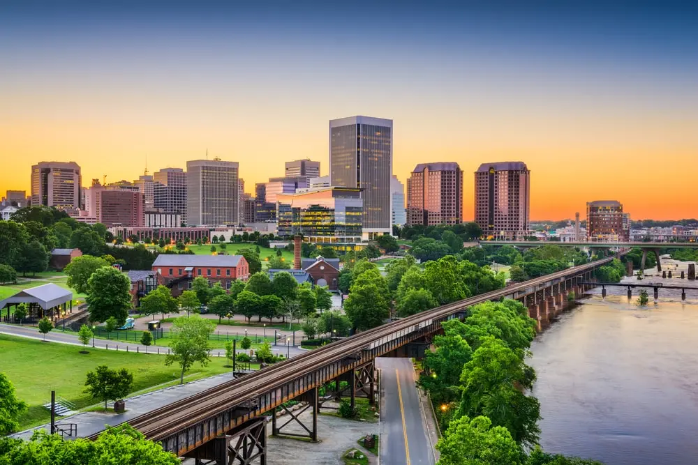 Downtown Richmond, VA skyline.