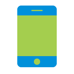 Blue green cellphone icon