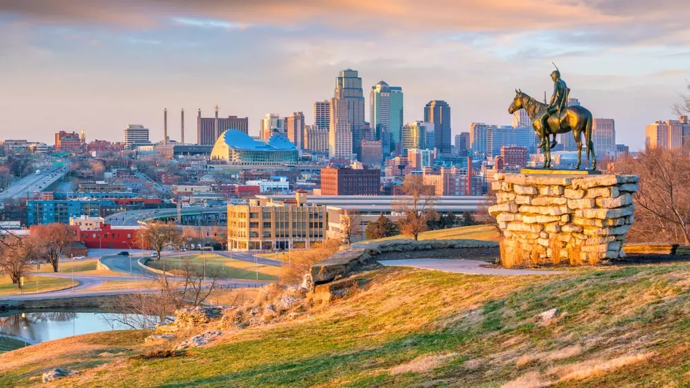 Overlooking downtown Kansas City, KS.