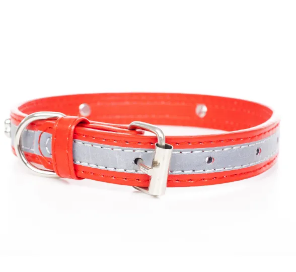 Red reflective dog collar
