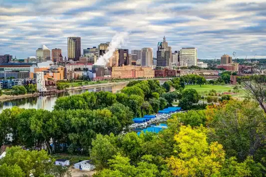 Downtown city skyline of Salt Lake City, Utah.