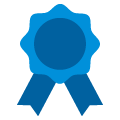 Blue ribbon icon